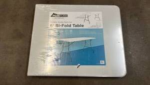 lot 2004 image: PEAKFORM 6 ft Bi-Fold Table Item Weight 28 lb