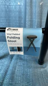 lot 2011 image: Peakform Vinyl Padded Folding Stool 13 L x 24.6 H x 12.1 D