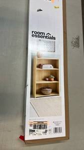 lot 2022 image: Room Essentials 3-Shelf Bookcase 35.6 in H x 24.2 in W x 9.6 in D