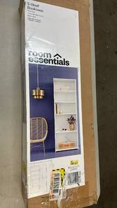 lot 2023 image: Room Essentials 5-Shelf Bookcase White Finish 71 in H x 24.5 in W