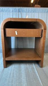 lot 2047 image: Wood Nightstand with Drawer and Open Shelf
