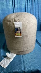 lot 3015 image: Speckled Pouf Ottoman Speckled Beige- Room Essentials