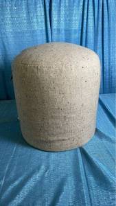lot 3027 image: Speckled Pouf Ottoman Speckled Beige- Room Essentials
