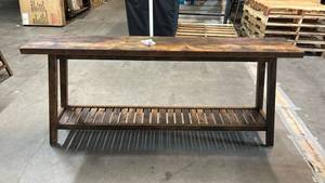 lot 8013 image: Console Table with Slatted Shelves and Hardware