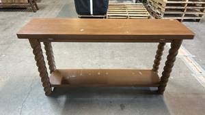 lot 8014 image: Console Table with Twisted Legs and Lower Shelf
