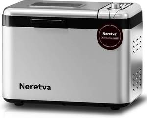 lot 121529 image: Retails for $170 Neretva Bread Maker, 3.3LB Larger Bread Machine 15-in-1 Stainless Steel & Nonstick Ceramic Pan & Auto Nut Dispenser Breadmaker Machines Full Touch Panel with Gluten Free White Wheat Rye French Pizza