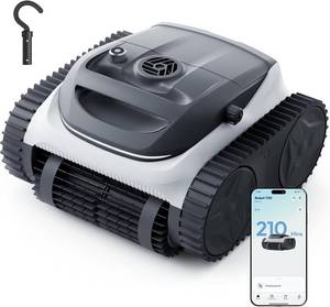 lot 421543 image: Retails for $700 Bubot 700 Cordless Pool Vacuum for Inground & Above Ground Pools, Robotic Pool Cleaner with Superior Suction, APP Control, 210-Min Runtime, Cleans Floor, Wall & Waterline, Self-Parking (Light Gray)