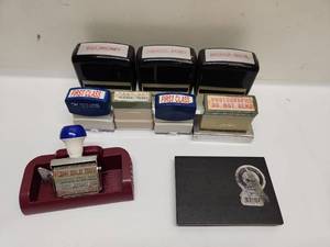 lot 44 image: Lot of 8 Postal Self-Inking Stamps USPS First Class Economy Parcel Post Media Mail