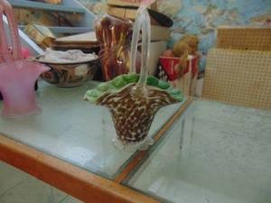 lot 3129 image: Murano Style Glass Basket