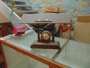 lot 3144 image: Desk Lamp with Clock - MCM