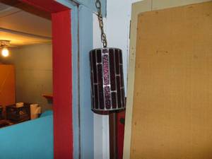 lot 3174 image: Red Glass - Lead - Canister Light