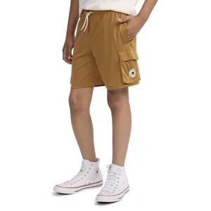 lot 12023 image: Converse� Boys Pull-On All Star Logo Mesh Cargo Shorts - Tan XS - Retail $15