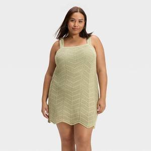 lot 12044 image: Womens Crochet Mini Shift Dress - A New Day Light Green 2X - Retail $35