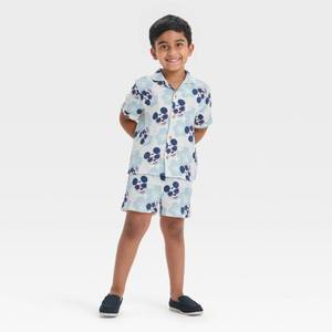 lot 12057 image: Toddler Boys 2pc Mickey Mouse Woven Gauze Button-Up Top & Shorts Set - Blue 5T - Retail $20