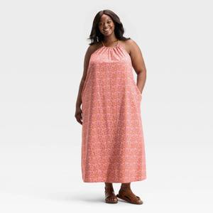 lot 12069 image: Womens Maxi Sundress - Universal Thread Orange Floral 1X - Retail $35