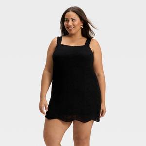 lot 12096 image: Womens Crochet Mini Shift Dress - A New Day Black XXL - Retail $35