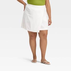 lot 12103 image: Womens Linen Blend Skort - A New Day White 18 - Retail $25