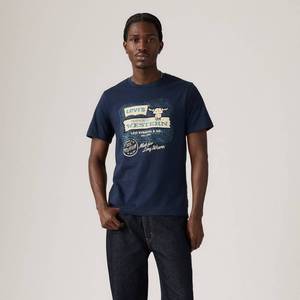 lot 12294 image: Levis� Mens Standard Fit Short Sleeve Logo Crewneck T-Shirt - Navy Archival Blazer XL - Retail $20
