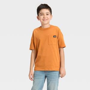 lot 12315 image: Boys Short Sleeve Oversized Fit T-Shirt - Cat & Jack Ginger XXL Husky - Retail $10