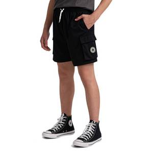 lot 12371 image: Converse� Boys Pull-On All Star Logo Mesh Cargo Shorts - Black S - Retail $15