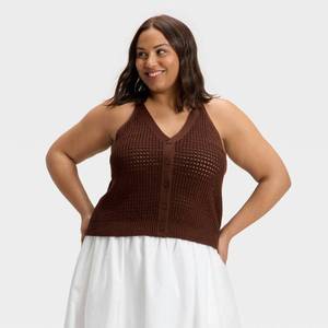 lot 12375 image: Womens Crochet Vest - A New Day Brown 3X - Retail $22