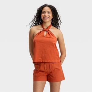 lot 12415 image: Womens Knotted Halter Top - Universal Thread Rust XL - Retail $20