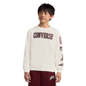 lot 12417 image: Converse� Boys French Terry Collegiate Crewneck Sweatshirt - Cream XS - Retail $20