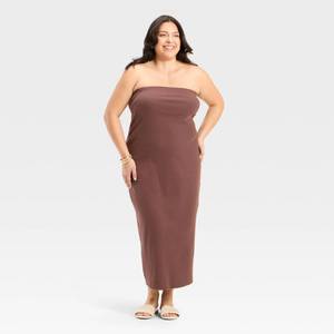 lot 12454 image: Womens Knit Tube Dress - A New Day Brown XXL - Retail $18