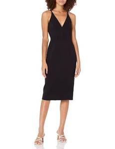 lot 18079 image: Dress the Population Womens Lyla Plunging Sleeveless Fitted Midi Sheath Dress, Black, Medium US - Retail $112