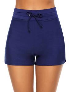 lot 18104 image: Tournesol Womens Swim Shorts High Waisted Bathing Suit Bottoms Navy Blue Size Small - Retail $20