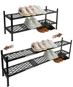 lot 1082 image: Shoe Rack, 45.6 Expandable Shoe Storage Organizer for Closet - Stackable