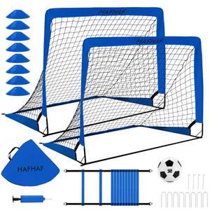 lot 1094 image: HAFHAF Soccer Goal for Backyard 4x3ft Kids Soccer Net Set with Ball,Blue