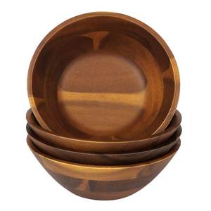 lot 1102 image: AIDEA Acacia Wooden Serving Bowls, 7 Inch Set of 4 for Salad, Soup, Noodle and More
