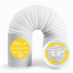 lot 1104 image: Portable Air Conditioner Hose, 5.9 Diameter Anti-Clockwise Thread, Universal Replacement AC Vent Hose Length up to 59 (Does not include coupler)