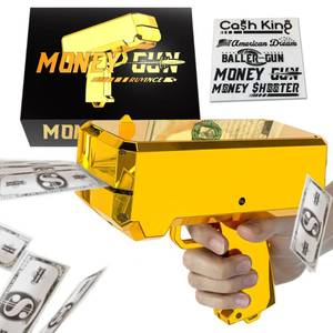 lot 1106 image: Money Gun Shooter �� RUVINCE Gold Money Gun for Movies that Look Real, Prop Gun Make it Rain, Handheld Cash Gun for Game Movies Party