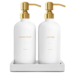 lot 1111 image: Prus Waso Gold Soap Dispenser Bathroom Set