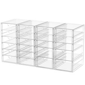 lot 1112 image: caktraie 4-Pack 22-Drawer Acrylic Storage & Makeup Organizer for Desk