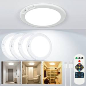 lot 1118 image: Wireless Rechargeable Ceiling Light, Motion Sensor Light Indoor with Remote
