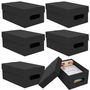 lot 1120 image: aopule 6PCS Photo Storage Box for 4x6 Photos,10.2 x 6.5 x 4.7 Picture Box Store and Protect Pictures,Documents Black
