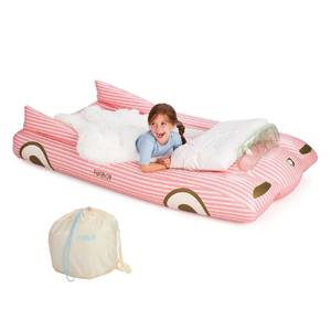 lot 1122 image: FUNBOY Kids Pink Inflatable Travel Bed & Mattress. Perfect for Sleepovers. Includes Carrying Case Storage Bag, Twin
