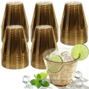 lot 1131 image: Glowserve 9 OZ Brown Disposable Plastic Cups Cocktail Cup 150 Pack