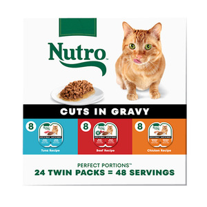 lot 1144 image: Nutro Wholesome Essentials Wet Cat Food Variety Pack  Grain Free  1.32 oz Trays (48 Pack)