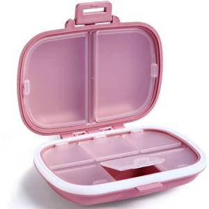 lot 2182 image: Holii Travel Pill Organizer, 8 Compartments Portable Pill Case ��Pink��