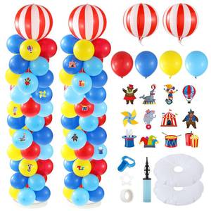 lot 2183 image: Carnival Balloon Column Stand Kit Carnival Theme Party Decorations with 123 Colorful Balloons 12 Fun Cards and Complete Accessories for Circus-Themed Birthday Parties & Festive Events
