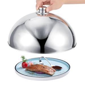 lot 2218 image: Stainless Steel Food Dome Cover, 12.5 inch Cloche Serving Dish Food Cover Round Basting Cover Cheese Melting Lid, Dessert Dish Dome for Hotel Restaurant Buffet Party Kitchen Barbecue (12.5 inch)