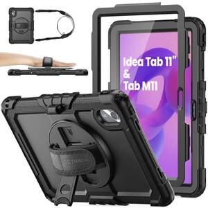 lot 2222 image: SEYMAC stock Tablet Case for Lenovo Idea Tab 11  M11 (TB336FUTB330FU) 11 inch Drop-Proof Protection Cover with 360° Rotate Stand & Strap Pen Holder & Screen Protector 20252024, Black