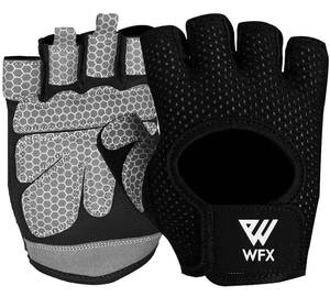 lot 2223 image: WESTWOOD FOX Weight Lifting Gloves for Men Women Gym Gloves with Wrist Wrap Support for Workout Training Exercise Fitness Hanging, Pull ups for Dumbbell, Cycling (Blacks, Large)