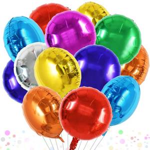 lot 2239 image: TONIFUL 30Pcs 18 Inch Large Colorful Round Shape Foil Balloons Big Colorful Circle Helium Mylar Ballons for Birthday Wedding Baby Shower Anniversary Engagement Party Decor Supplies