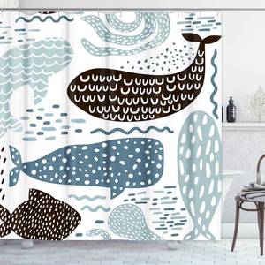 lot 2242 image: Emvency Shower Curtain Nautical Sea Animal Kids Fur Seal Whale Octopus Fish Childish Waterproof Polyester Fabric 60 x 72 inches Set with Hooks