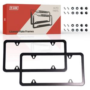lot 2258 image: 2 Pack License Plate Frames, 2 Holes Rust-Proof Stainless Steel Universal Car License Plate Cover Automotive Exterior Accessories with Screw Caps for Women & Man (Include Screws & Chrome Caps)